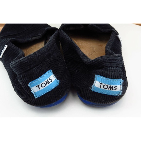 Toms Size 7 M Black Almond Toe‎ Flat Fabric Women - Picture 5 of 7
